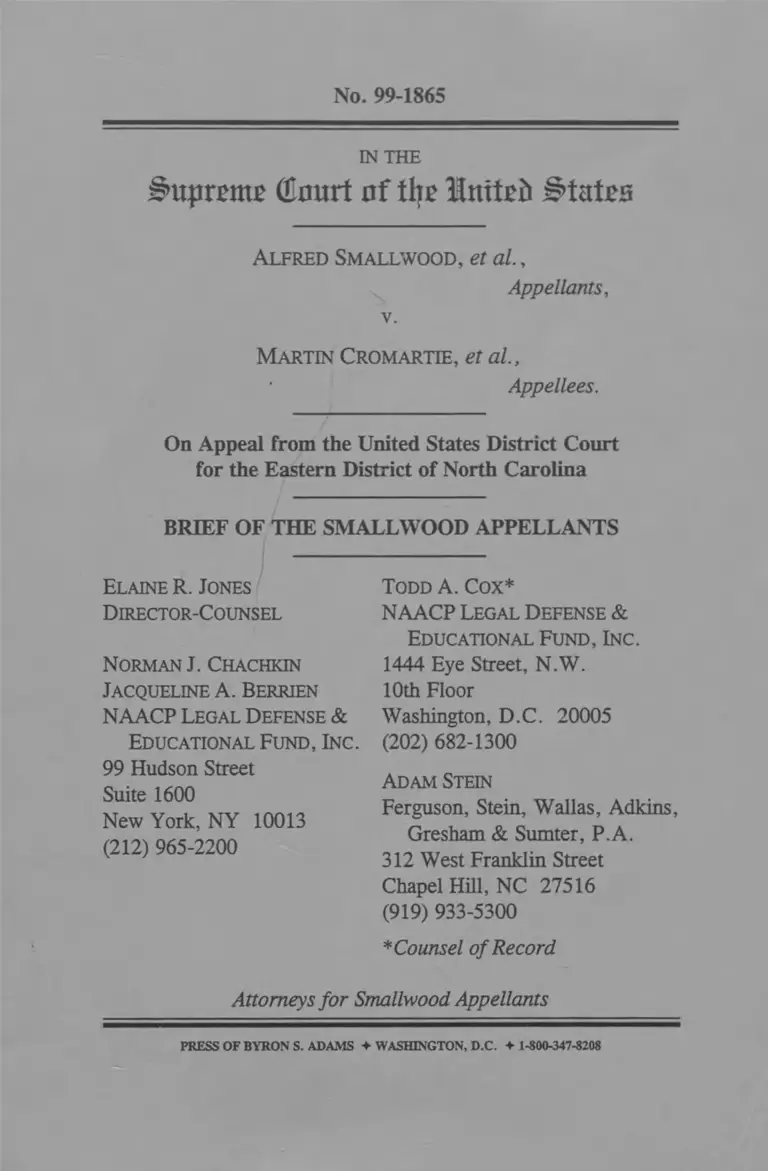Smallwood v. Cromartie Brief of the Smallwood Appellants preview