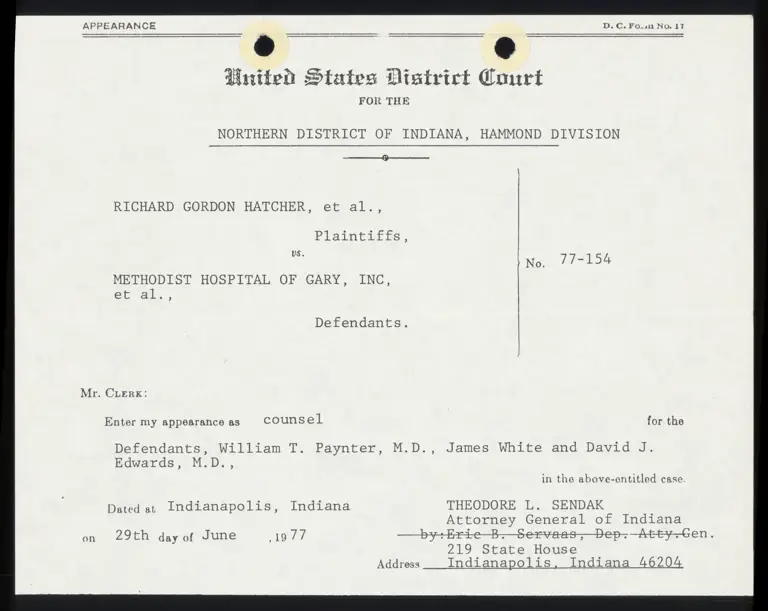 Appearance Form; Answer of Defendants, Attorney General, and Assistant and Deputy Attorney Generals preview