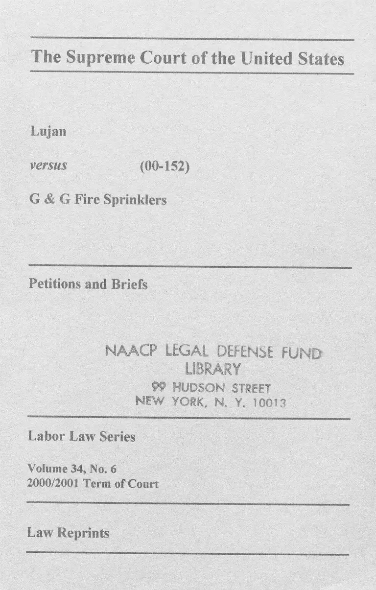 Lujan v. G & G Fire Sprinklers preview