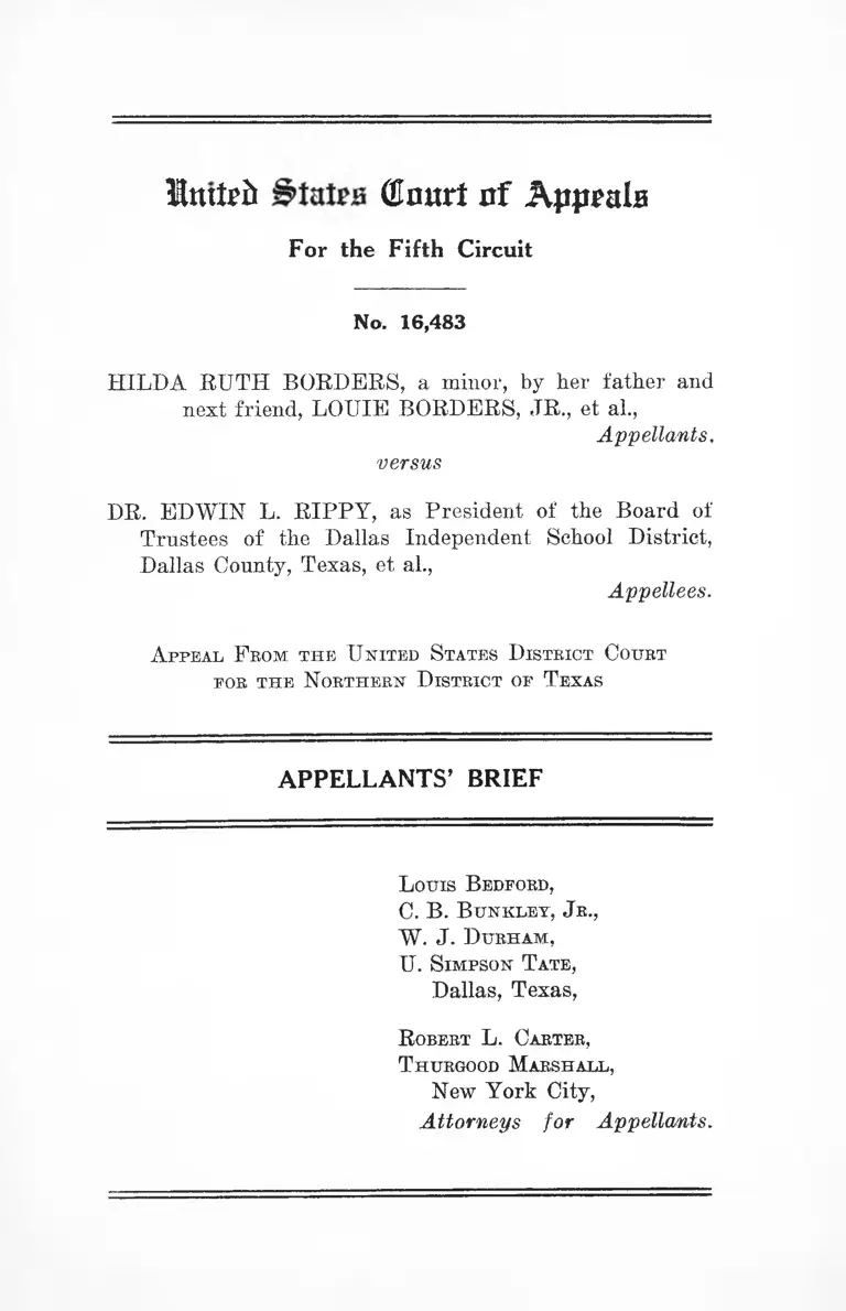 Borders v. Rippy Appellants' Brief preview