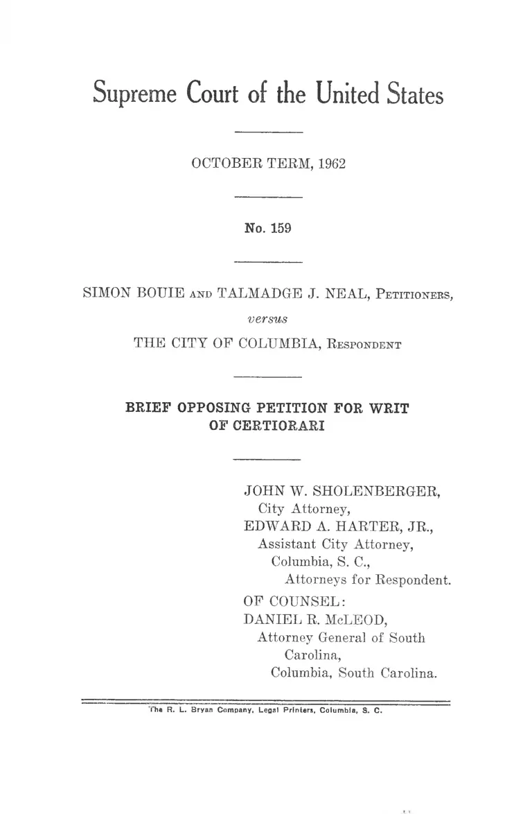Bouie v. City of Columbia Brief Opposing Petition for Writ of Certiorari preview