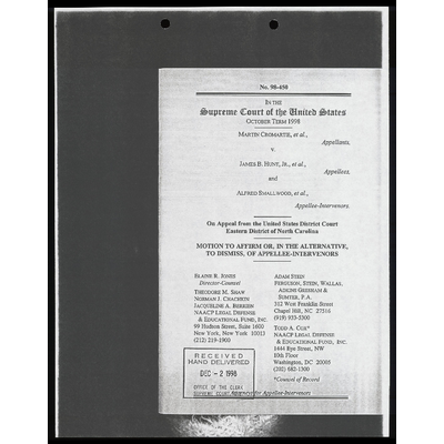 Motion to Affirm or, in the Alternative, to Dismiss, of Appellee-Intervenors with Certificate of Service preview