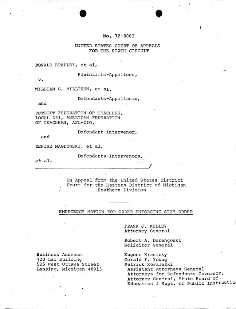 Emergency Motion for Order Enforcing Stay Order preview
