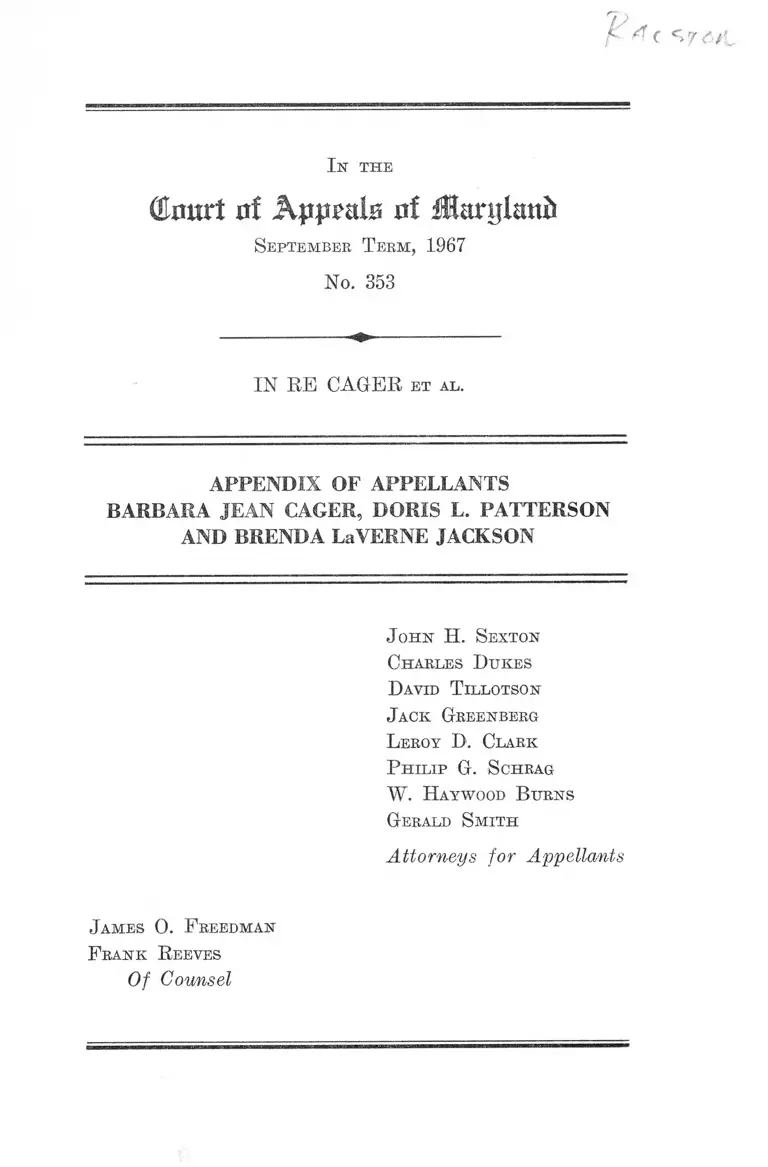 Cager et al Appendix of Appellants preview