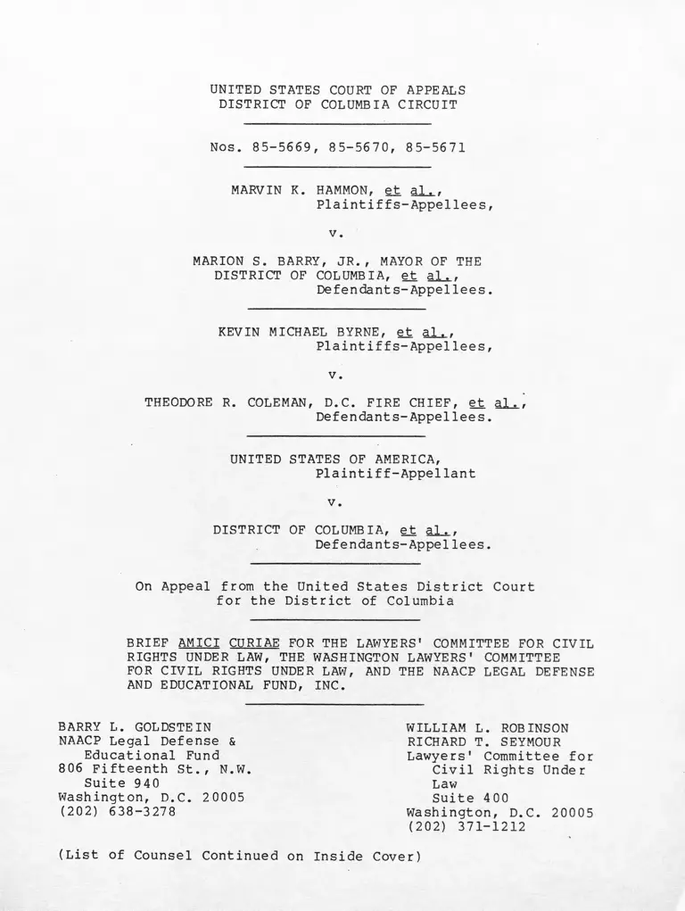 Hammon v. Barry Brief Amici Curiae preview