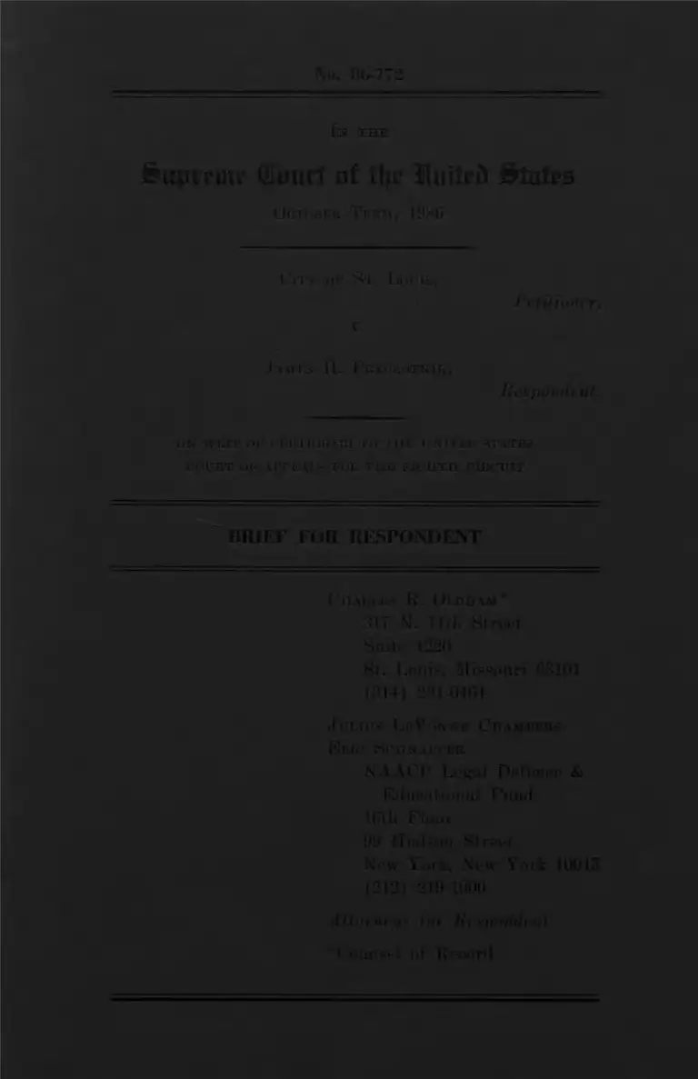 St. Louis City v Praprotnik Brief for Respondent preview