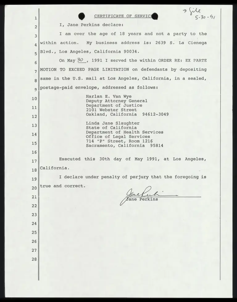 Certificate of Service preview