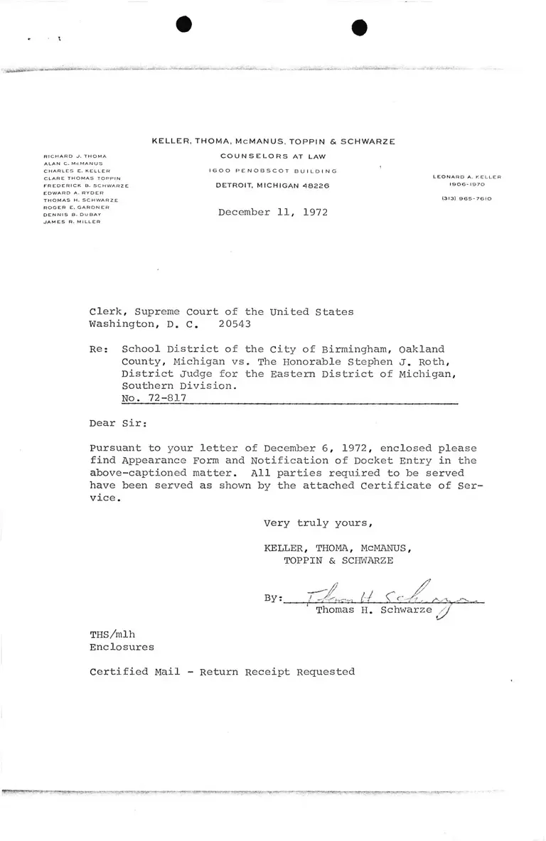 Appearance Form and Notification of Docket Entry preview
