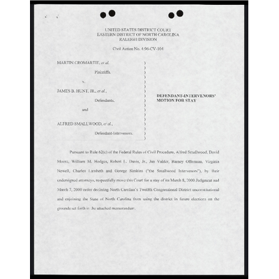 Motion and Memorandum in Support of Defendant-Intervenors' Motion for Stay preview