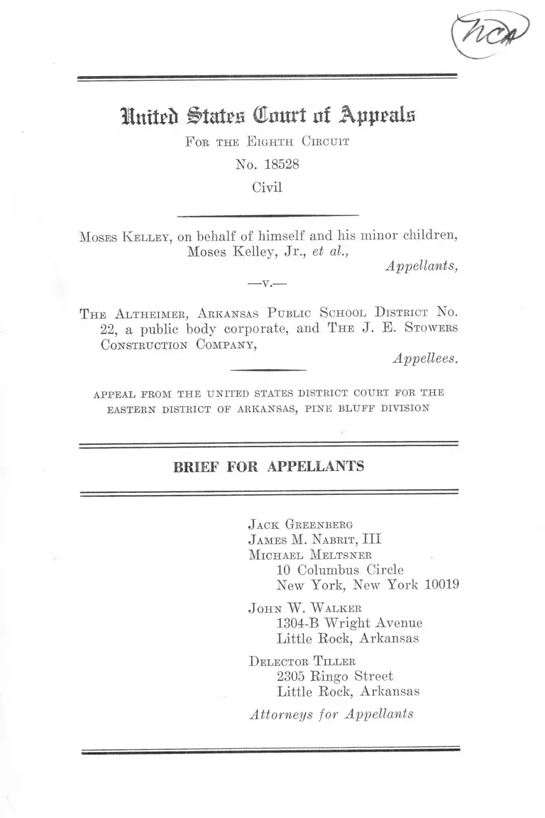 Kelley v. The Altheimer, Arkansas Public School District No. 22 Brief for Appellants preview