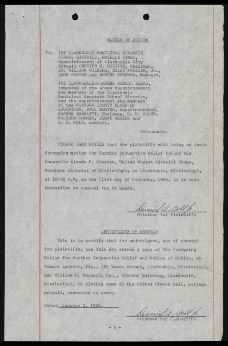 Notice of Motion for Further Injunctive Relief preview