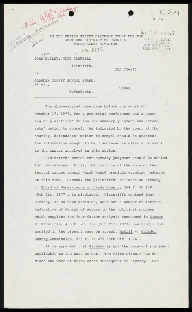 Order Granting Motion to Compel preview