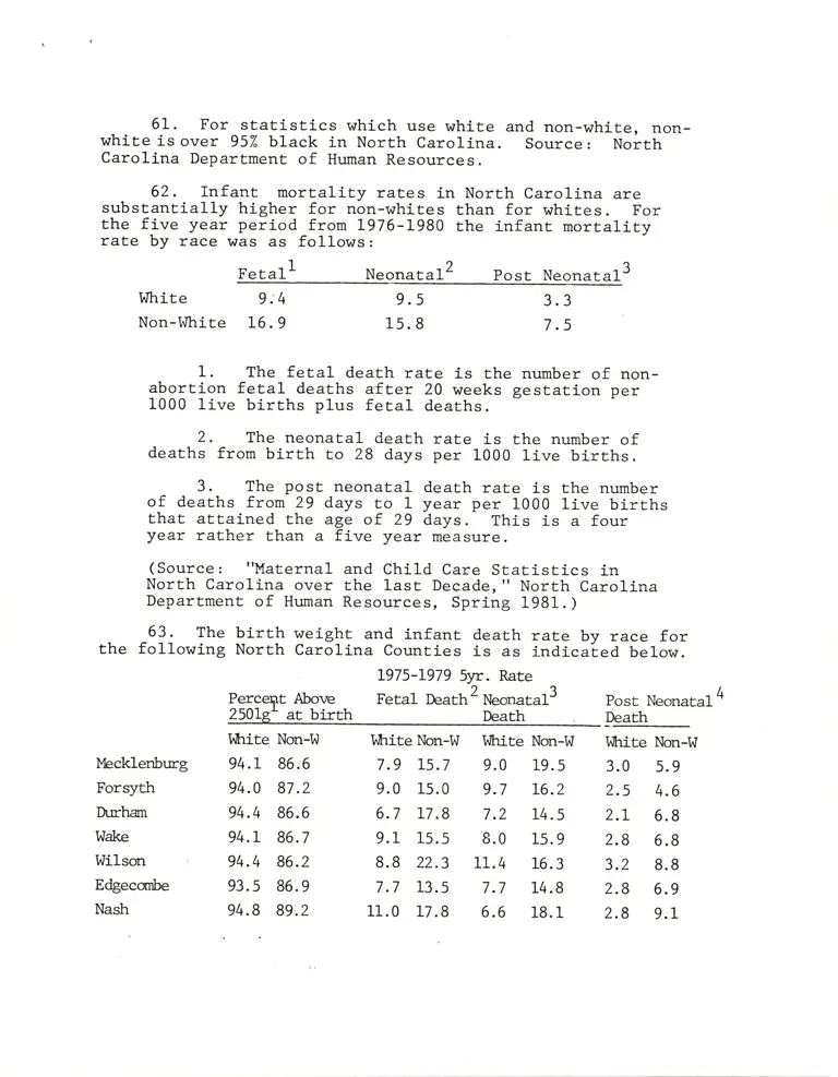 Statistics on Life Values in North Carolina by County preview