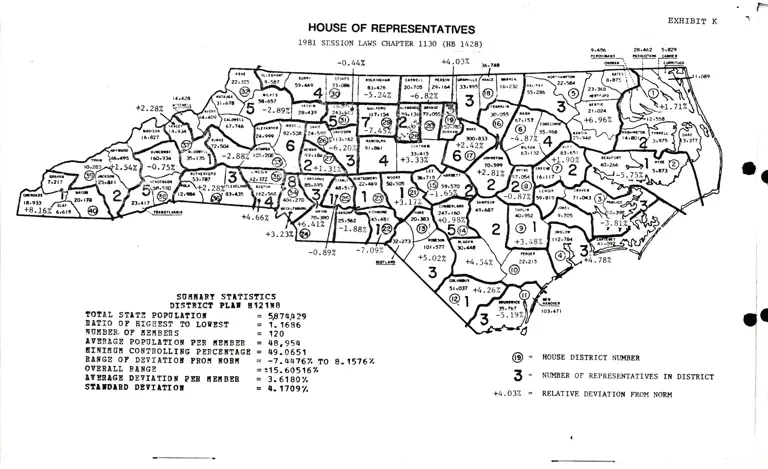 Map of House of Representatives 1981 Session Laws Chapter 1130 (HB 1428) - Trial District Plan H128N2 preview