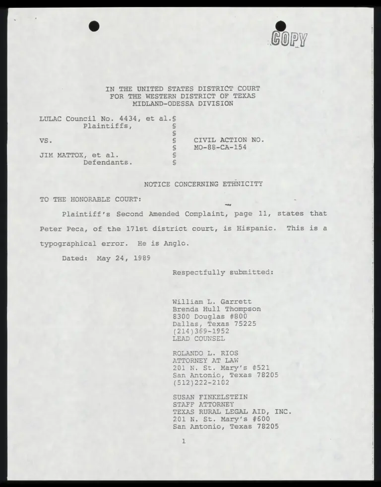 Notice Concerning Ethicity preview