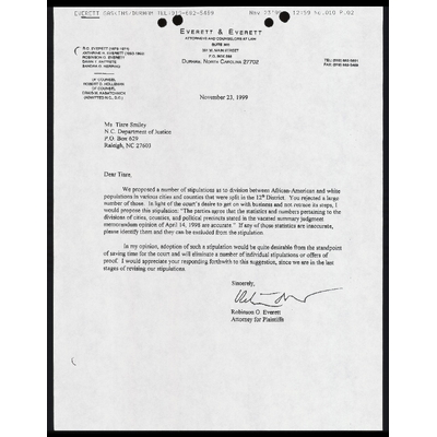 Letter from Everett to Smiley RE: Stipulations preview