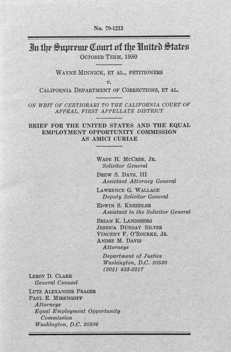 Minnick v. California Dept. of Corrections Brief Amicus Curiae preview