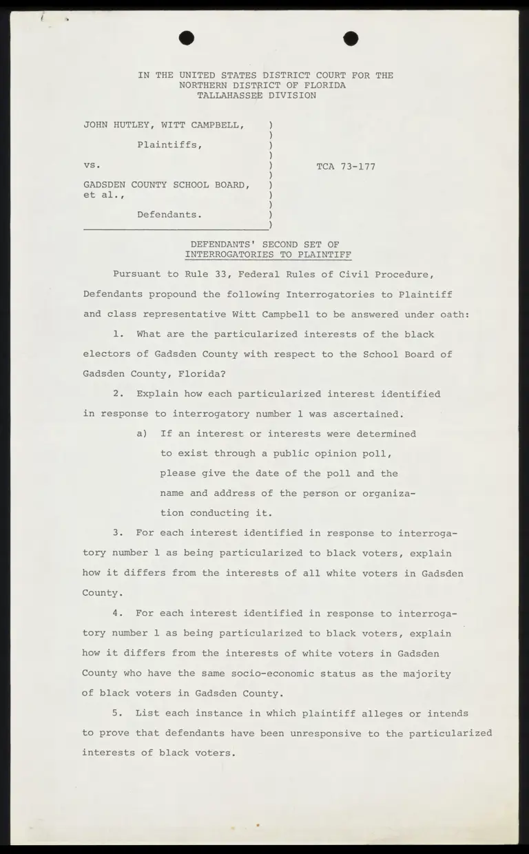 Defendants' Second Set of Interrogatories to Plaintiff preview