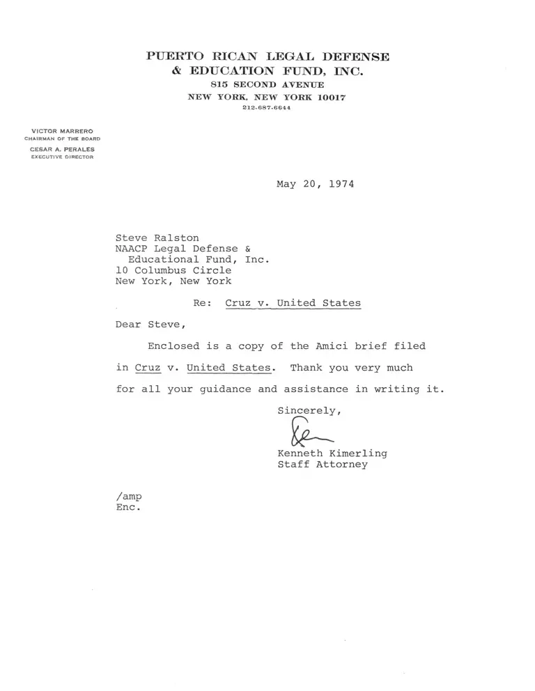 Cruz v. United States Brief Amici Curiae in Support of the Petition preview