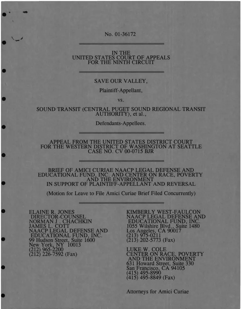 Save Our Valley v Sound Transit Brief of Amici Curiae preview