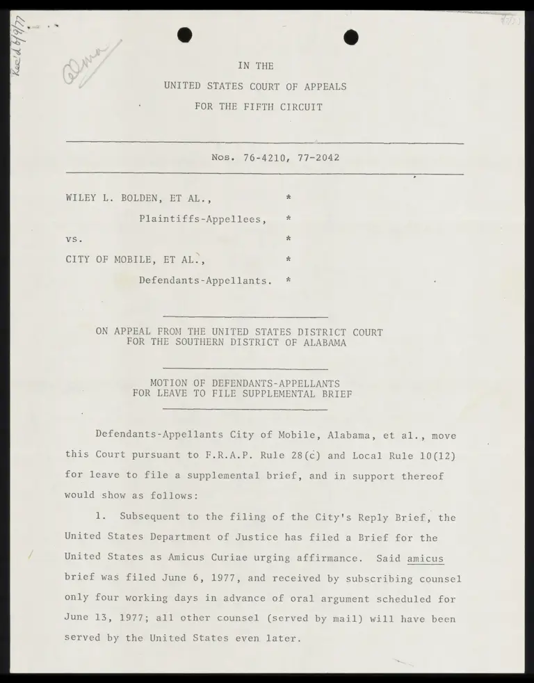Motion of Defendants-Appellants for Leave to File Supplemental Brief preview