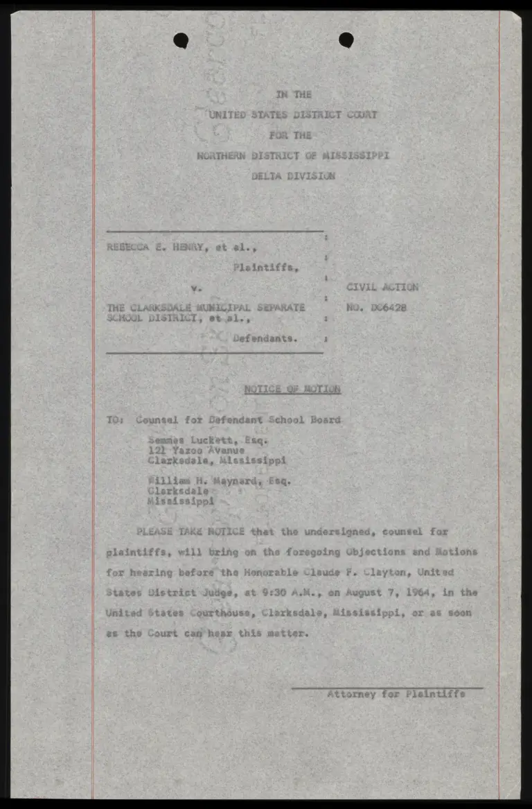 Notice of Motion preview