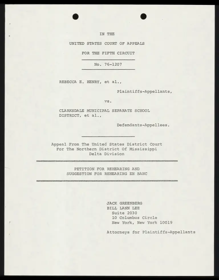 Petition for Rehearing and Suggestion for Rehearing En Banc preview