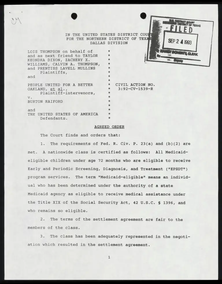 Agreed Order preview