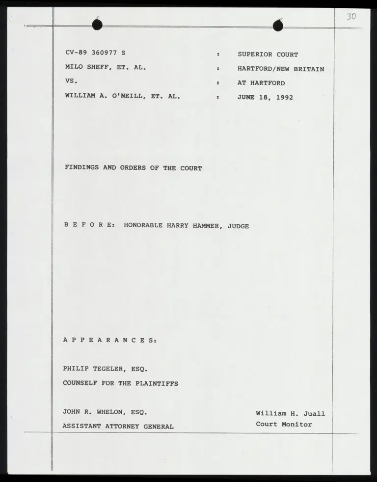 Findings and Orders of the Court before Hon. Judge Hammer preview