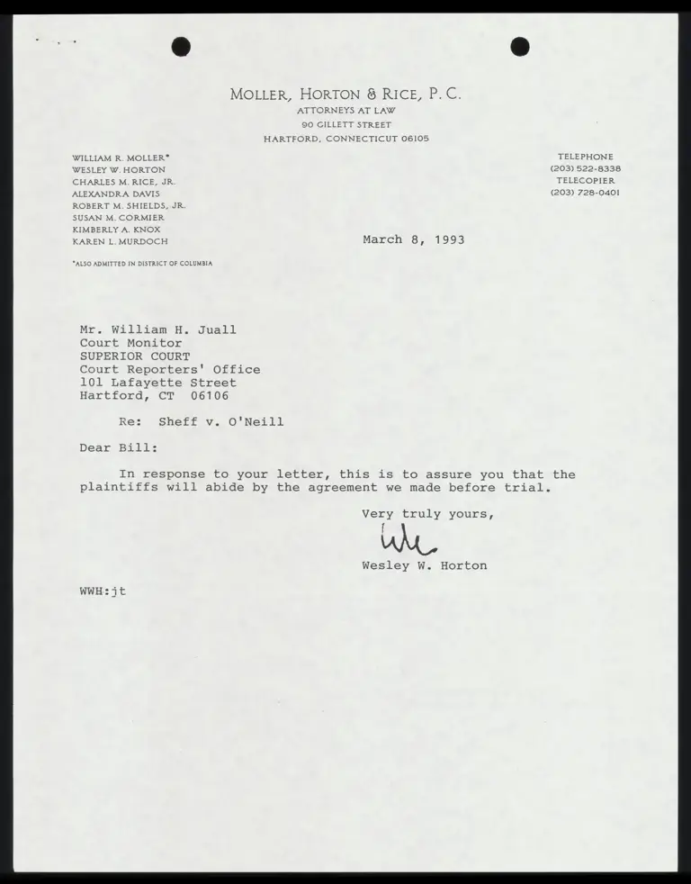 Correspondence from Horton to Court Monitor; from Court Monitor to Whelan Re: Transcripts preview