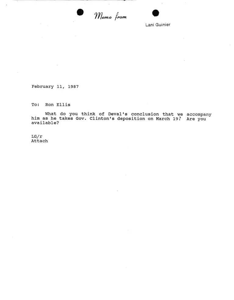 Memorandum from Lani Guinier to Ron Ellis preview