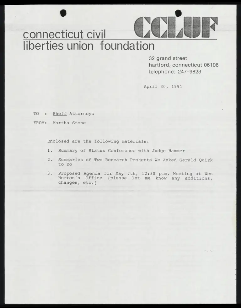 Memo from Stone to Counsel preview