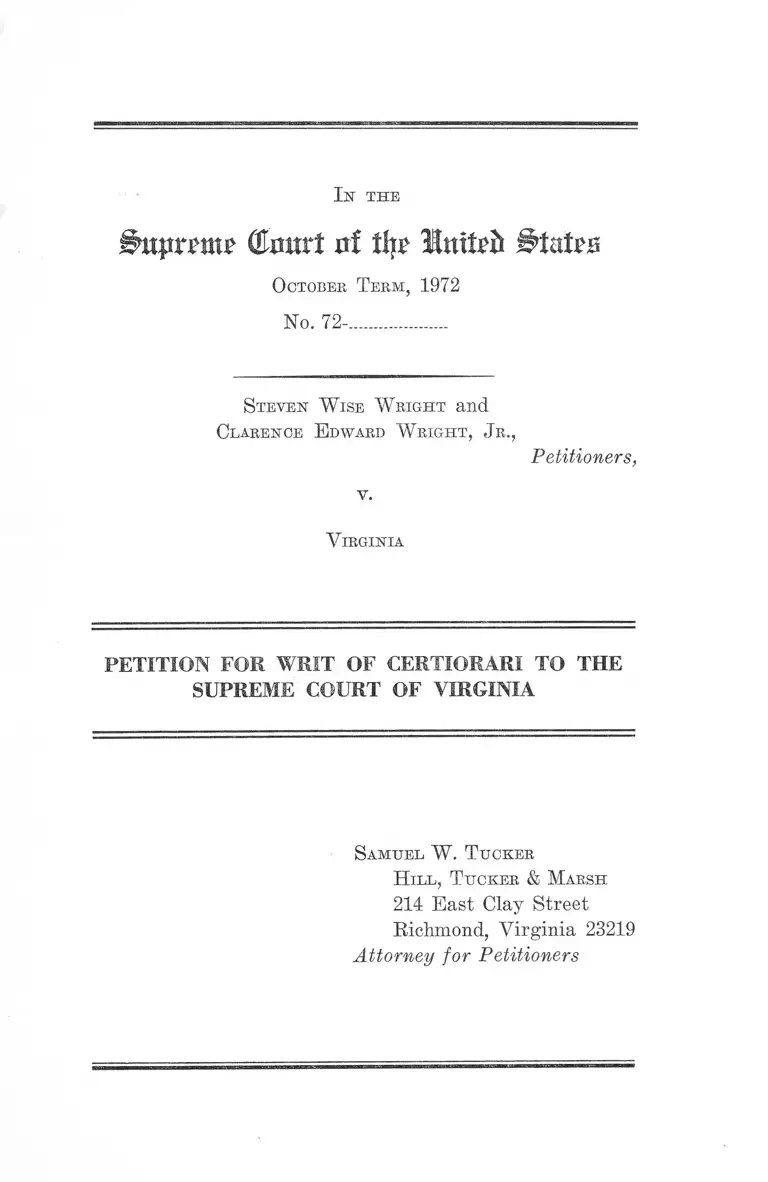 Wright v. Virginia Petition for Writ of Certiorari preview