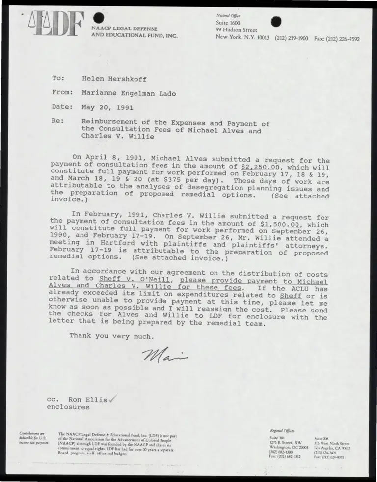 Correspondence Re: Invoices and Fees; Draft Analysis of Subsidized Income Location in Hartford (Redacted) preview
