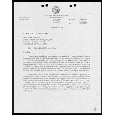Letter to Hunter from Smiley RE: Proposed brief of Amicus Curiae preview