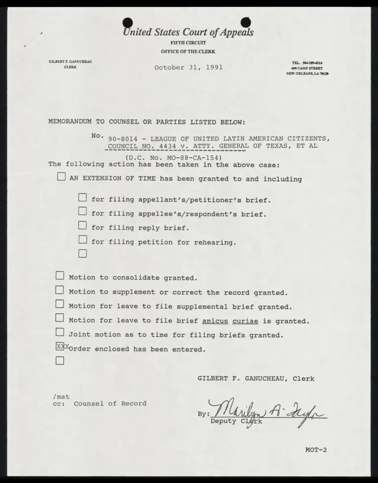 Order Denying Oral Argument Motions preview