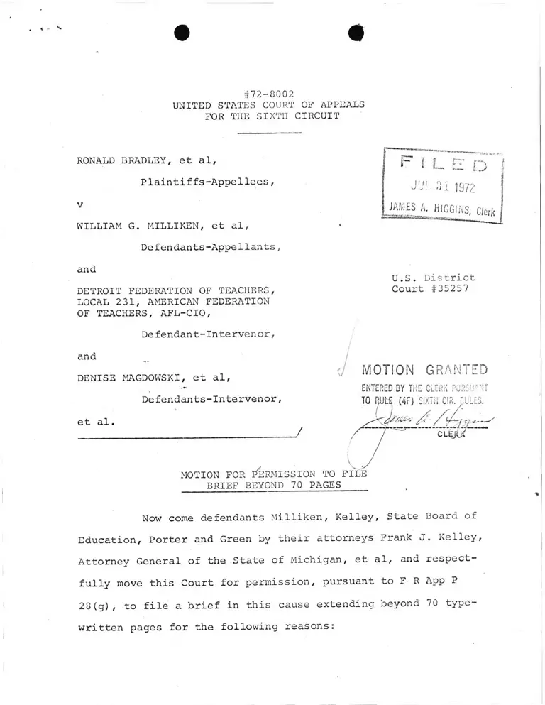 Motion for Permission to File Brief Beyond 70 Pages preview