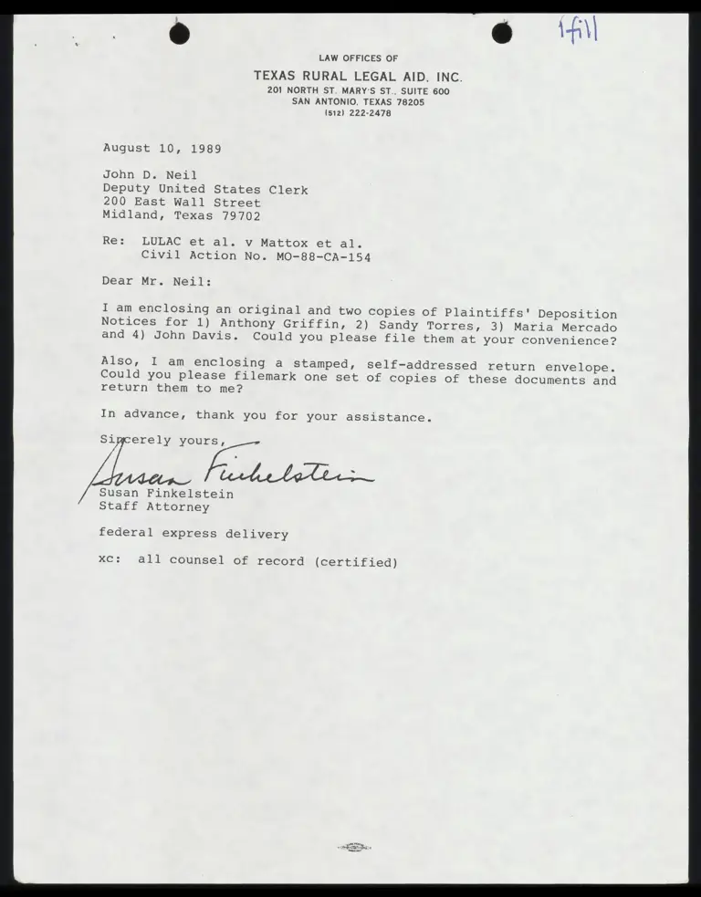 Notices of Deposition for Griffin, Torres, Mercado, and Davis preview