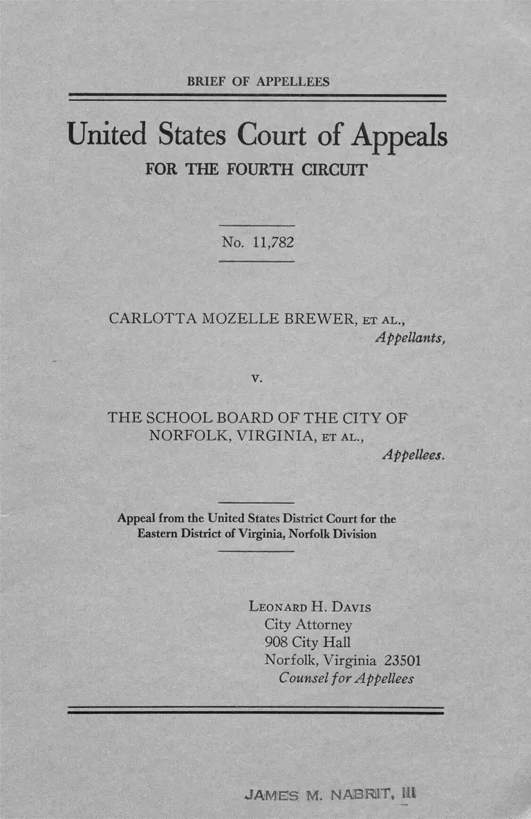 Brewer v. School Board of the City of Norfolk, Virginia Brief of Appellees preview