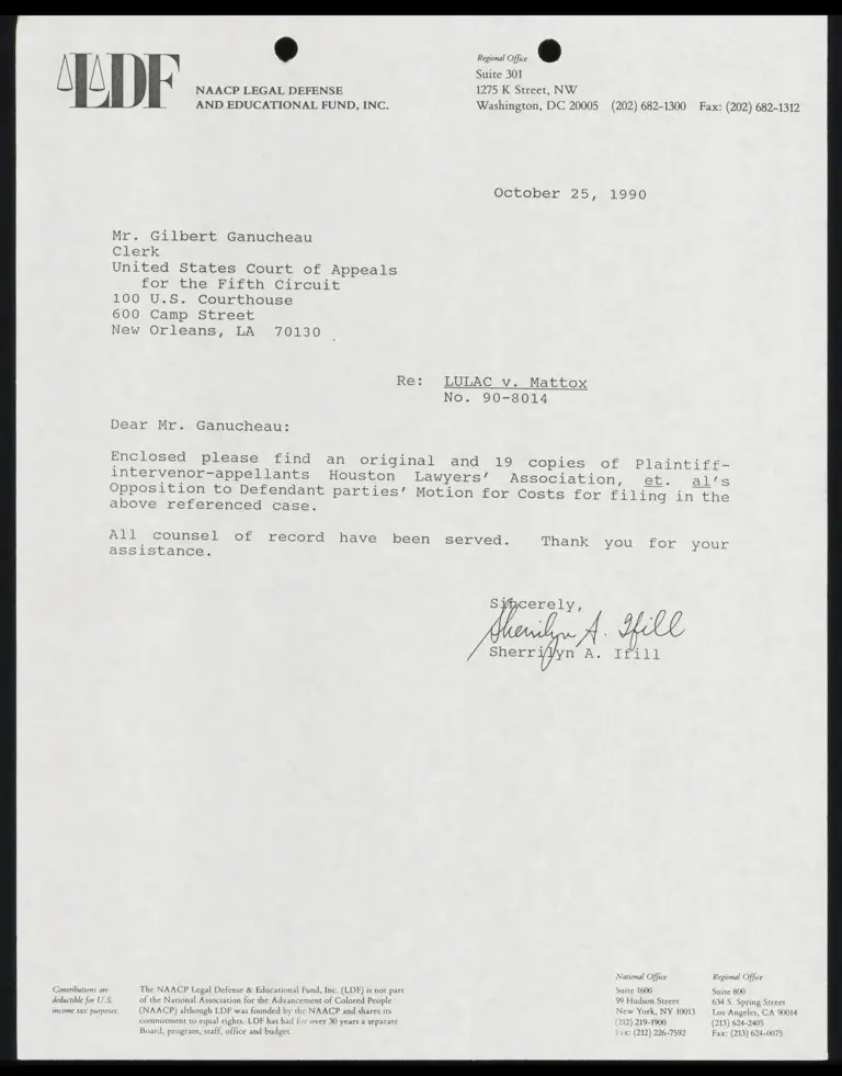 Houston Lawyers' Association's Opposition to Defendant Parties Motions for Costs preview