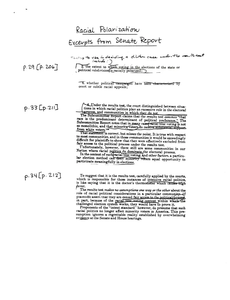 Excerpts from Senate Report RE: Racial Polarization preview