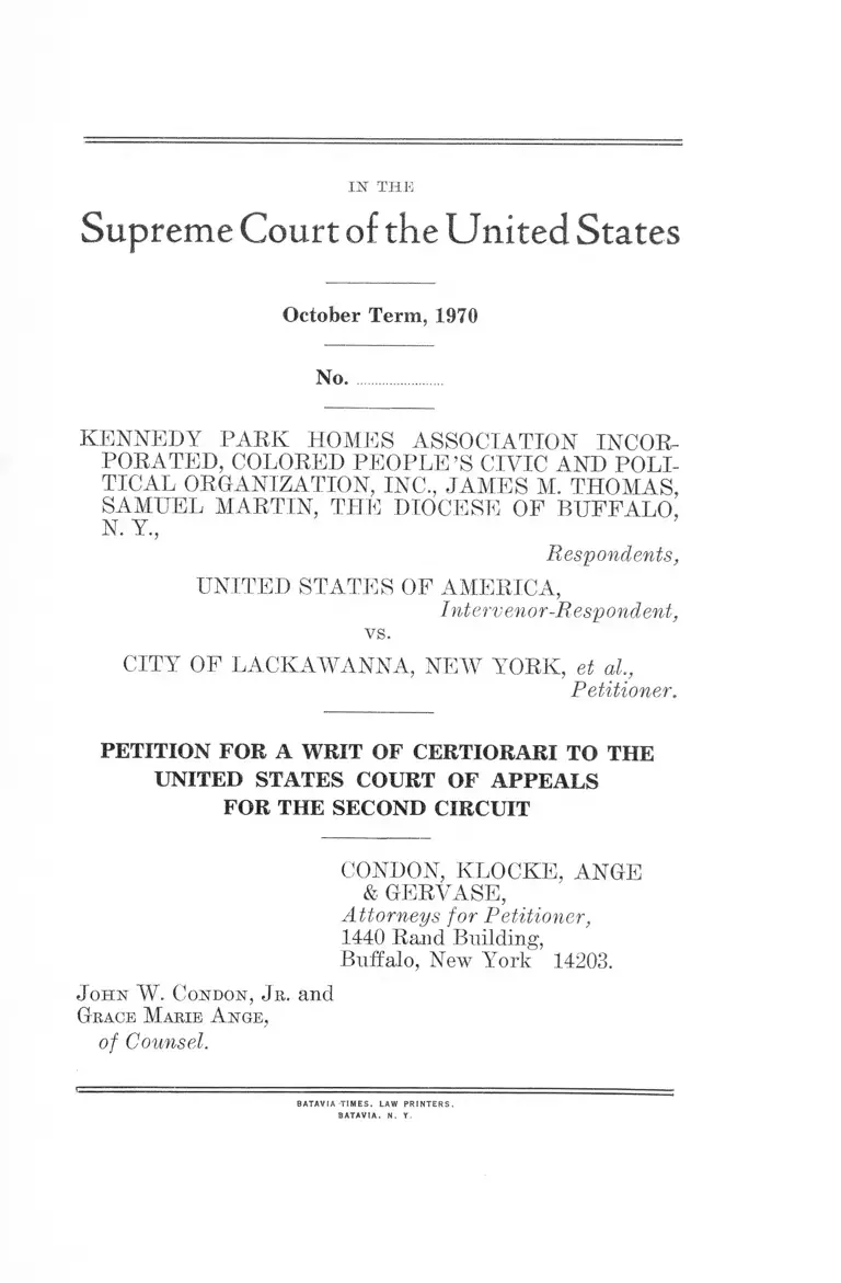 Kennedy Park Homes Association, Inc. v. City of Lackawanna, NY preview