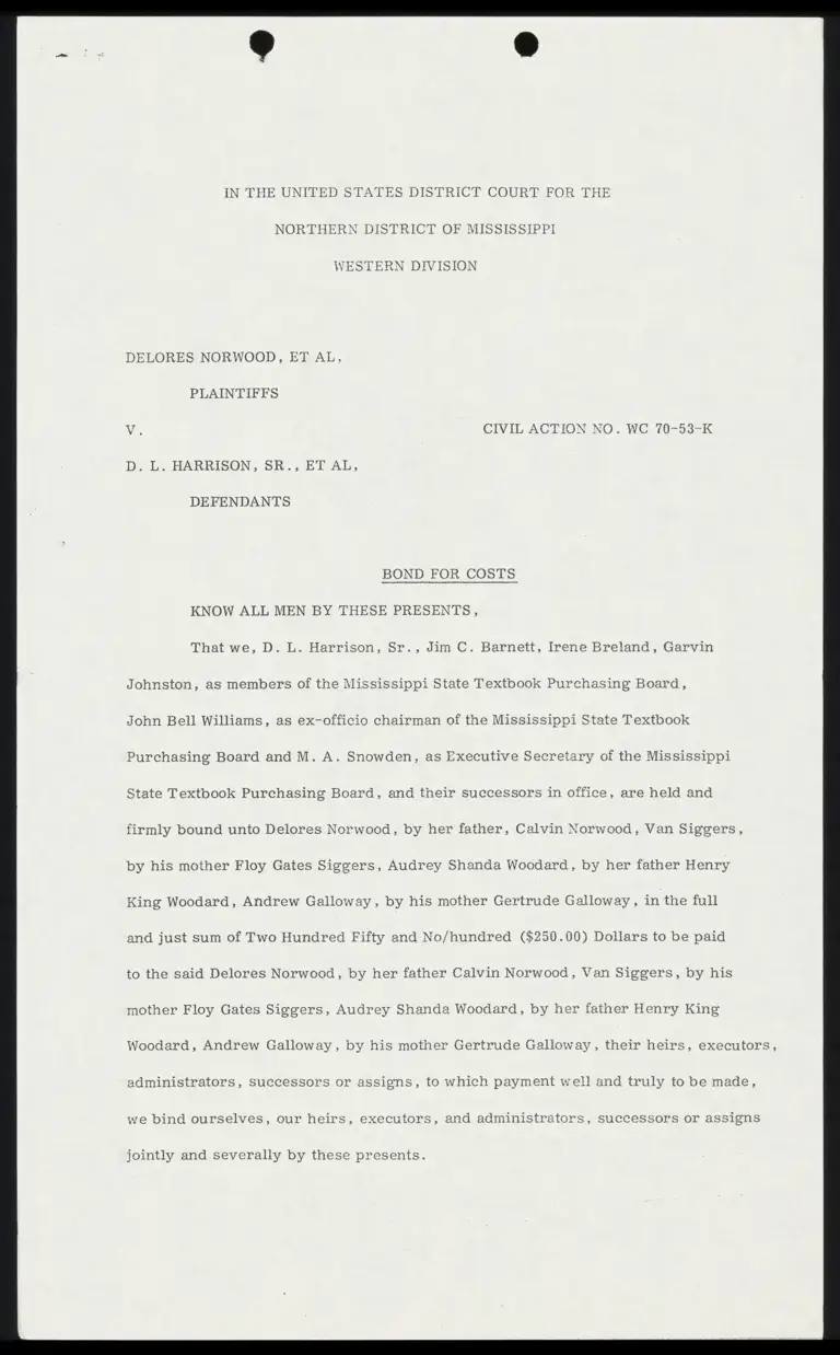 Bond for Costs; General Power of Attorney Form preview