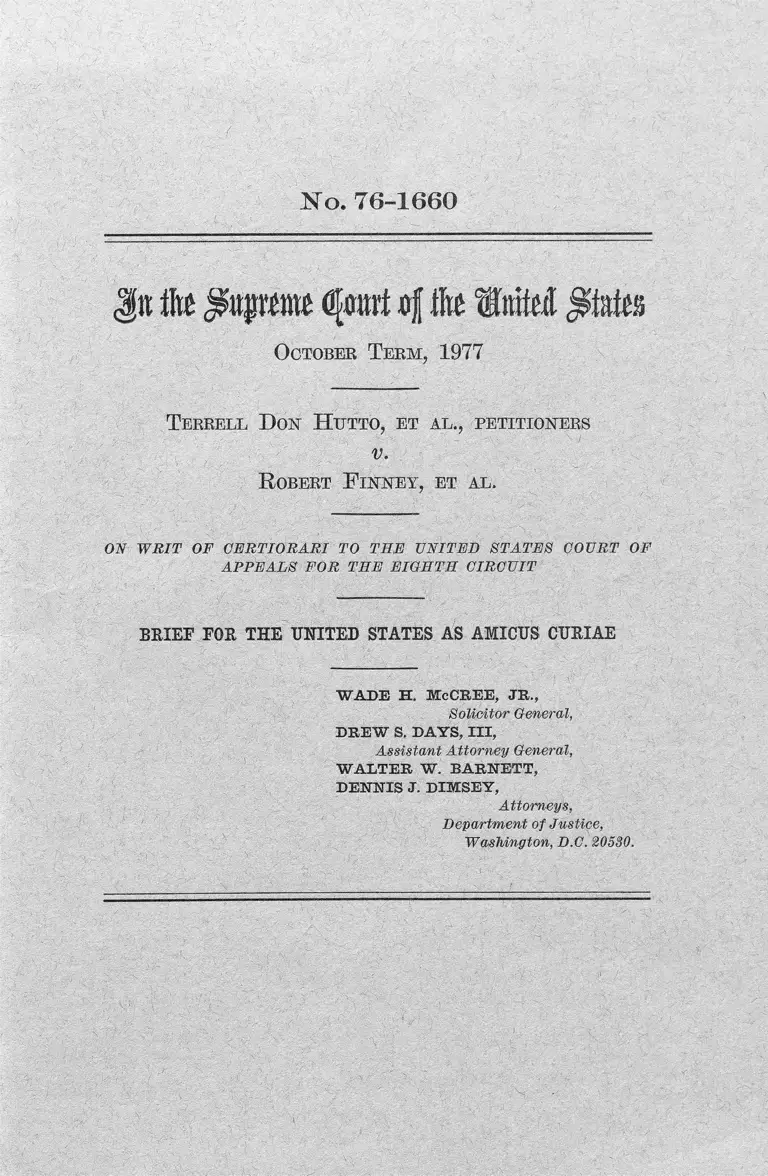 Hutto v. Finney Brief Amicus Curiae preview