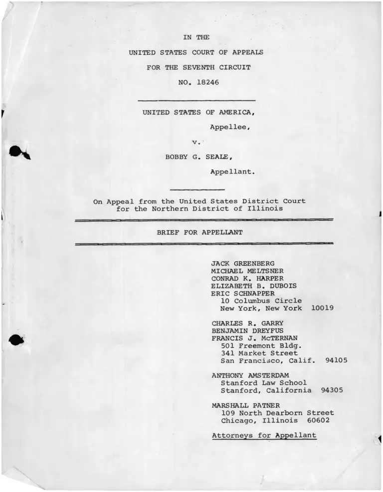 United States v. Seale Brief for Appellant preview