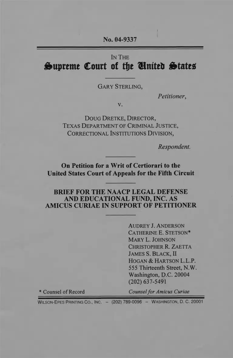 Sterling v. Dretke Brief Amicus Curiae preview