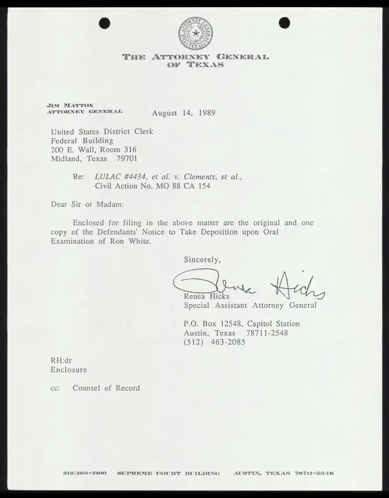 Notice to Take Deposition Upon Oral Examination and Subpoena to Cloutman and Rios preview