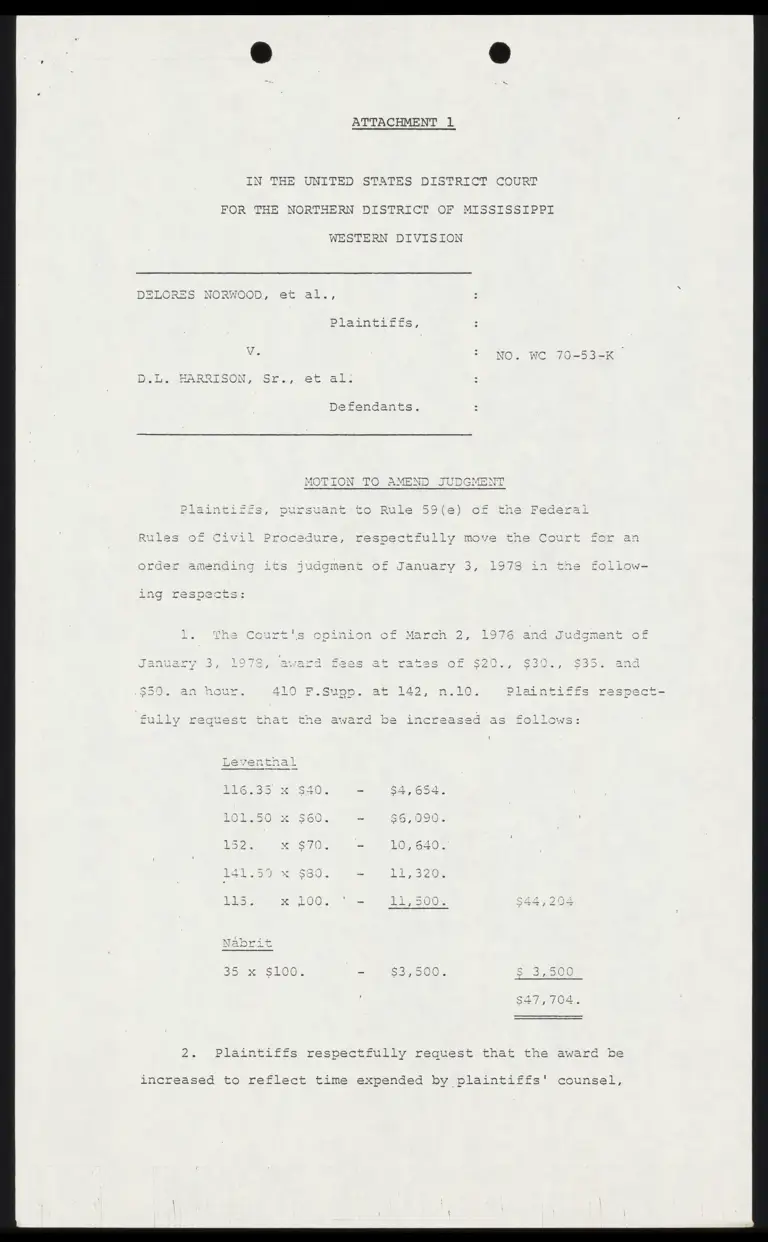 Motion to Amend Judgment preview