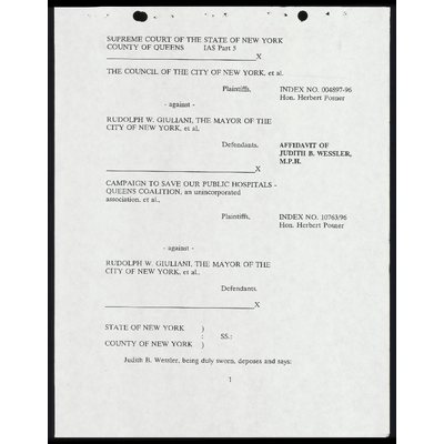 Affidavit of Judith Wessler preview