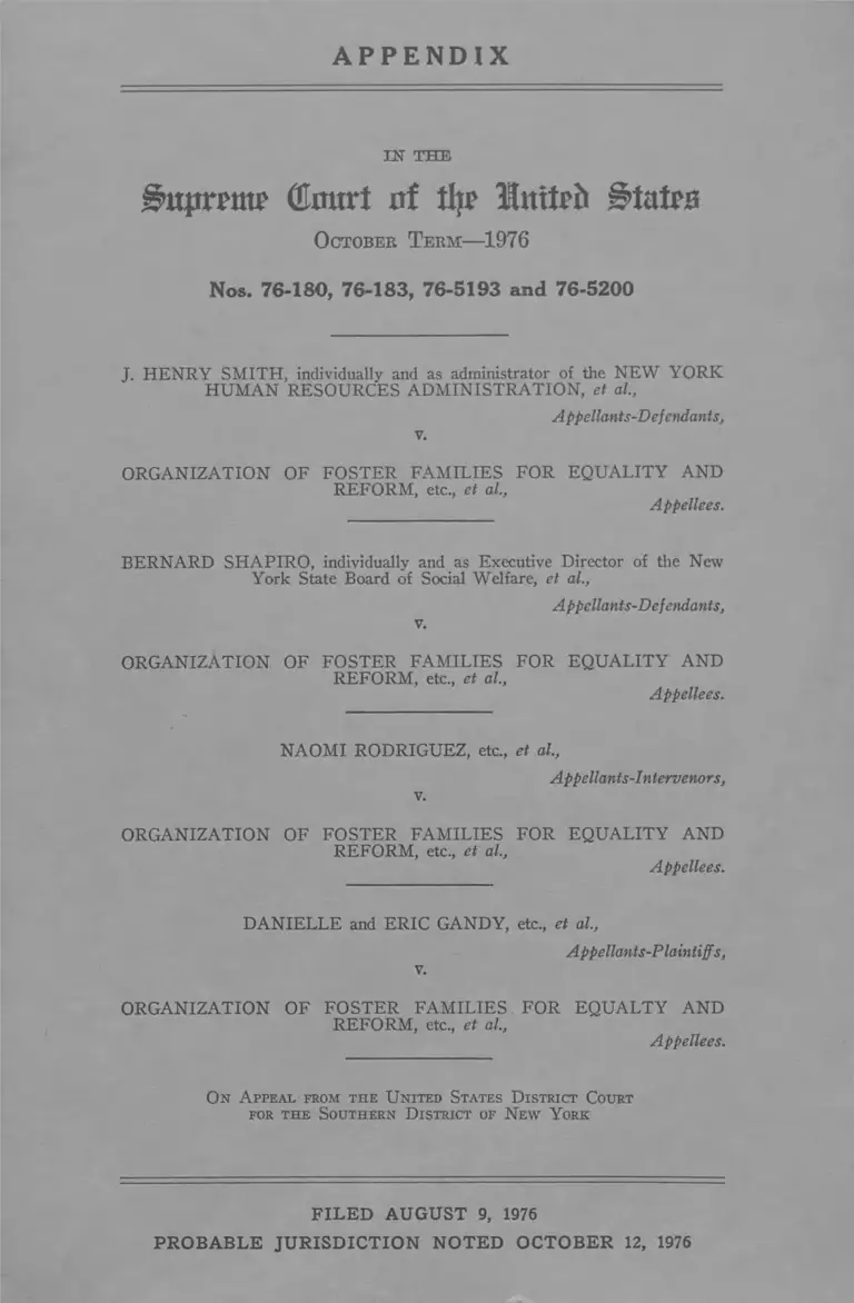Smith v Foster Families for Equalities and Reform Appendix preview
